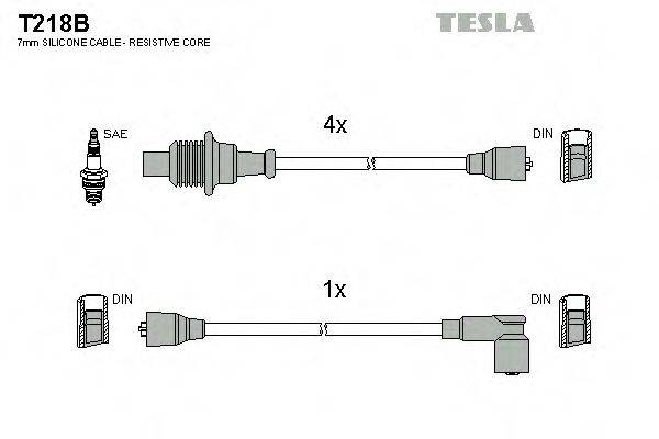 Комплект проводов зажигания TESLA T218B