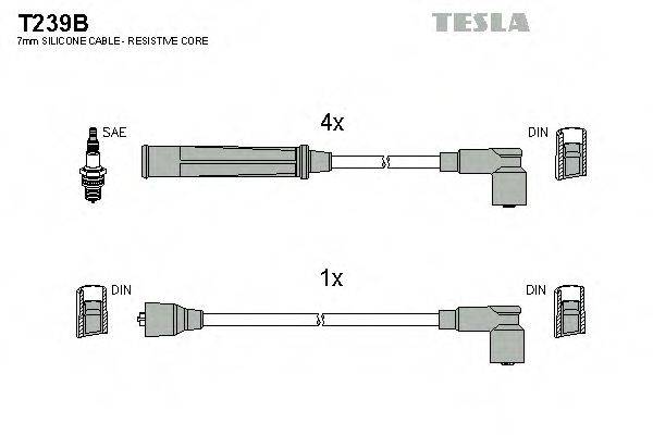 Комплект проводов зажигания TESLA T239B