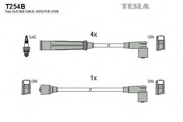 Комплект проводов зажигания TESLA T254B