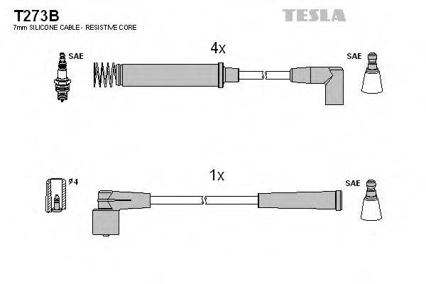 Комплект дротів запалення TESLA T273B