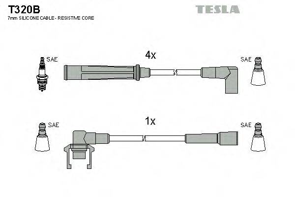 Комплект проводов зажигания TESLA T320B