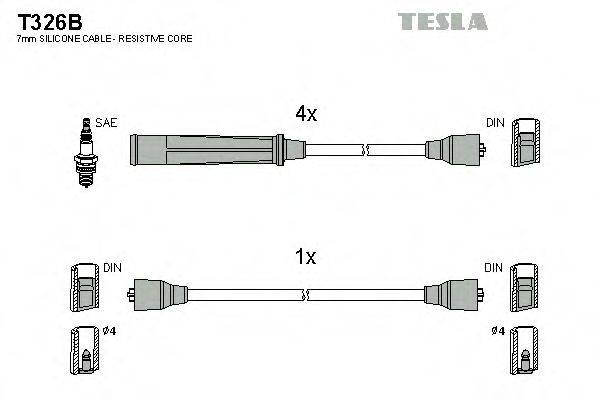 Комплект проводов зажигания TESLA T326B