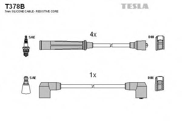 Комплект проводов зажигания TESLA T378B