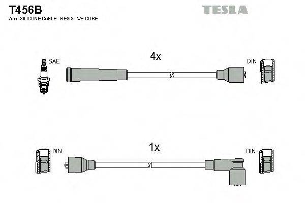 Комплект проводов зажигания TESLA T456B