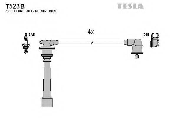 Комплект проводов зажигания TESLA T523B