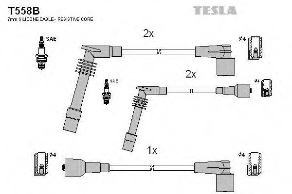 Комплект проводов зажигания TESLA T558B