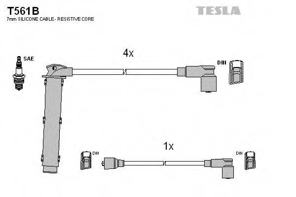 Комплект проводов зажигания TESLA T561B