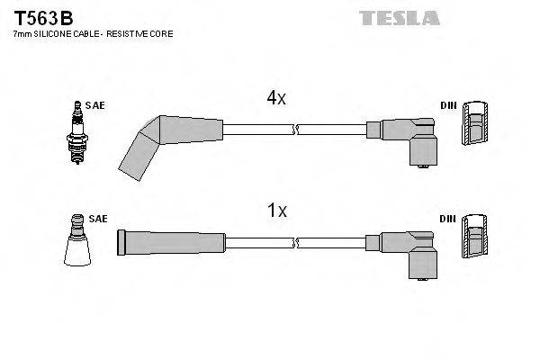 Комплект проводов зажигания TESLA T563B