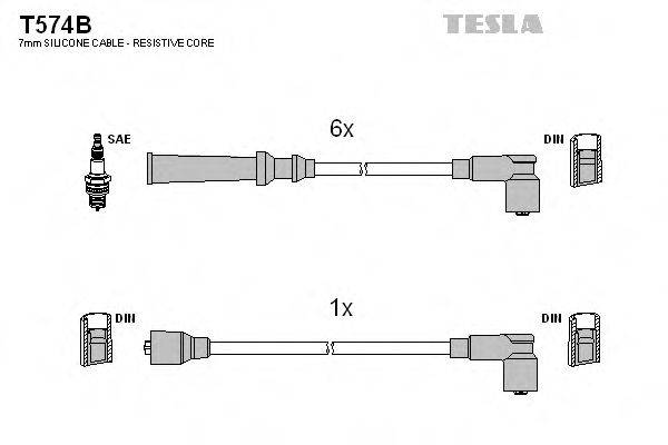 Комплект проводов зажигания TESLA T574B