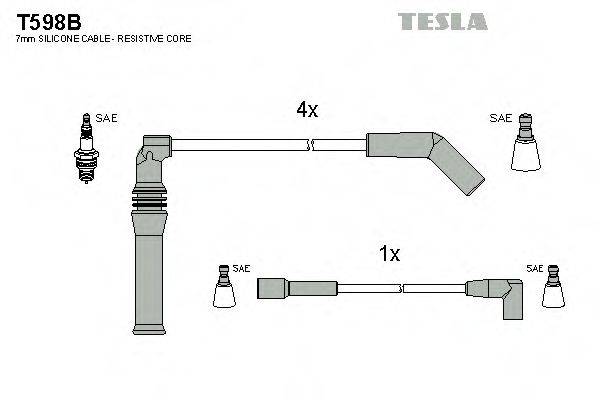 Комплект проводов зажигания TESLA T598B