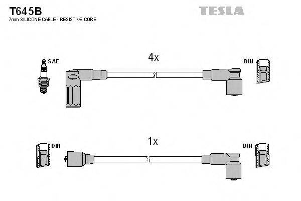 Комплект проводов зажигания TESLA T645B