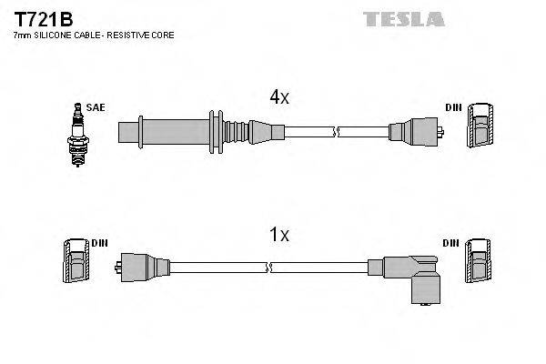 Комплект проводов зажигания TESLA T721B