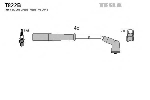 Комплект дротів запалення TESLA T822B