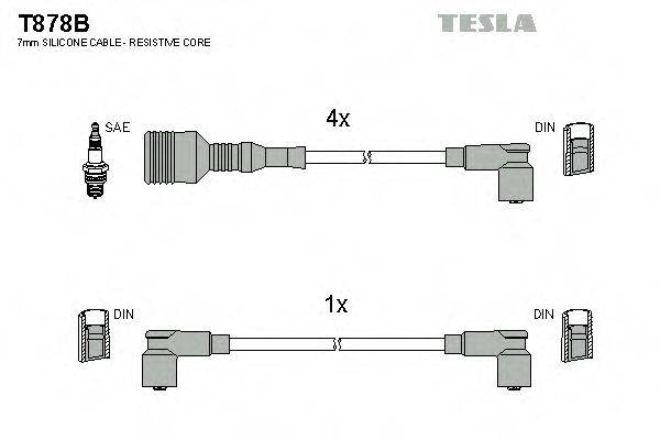 Комплект проводов зажигания TESLA T878B