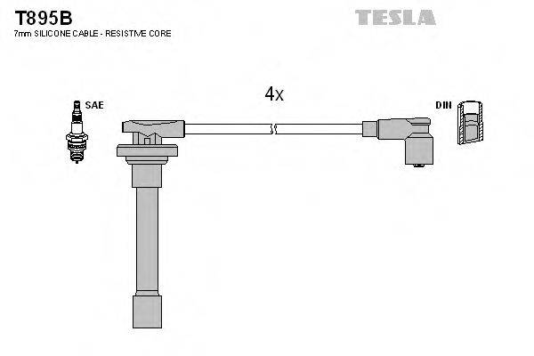Комплект проводов зажигания TESLA T895B