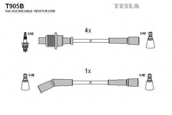 Комплект проводов зажигания TESLA T905B