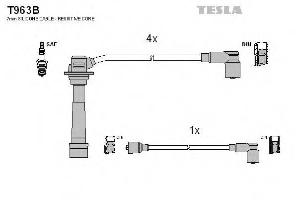 Комплект проводов зажигания TESLA T963B