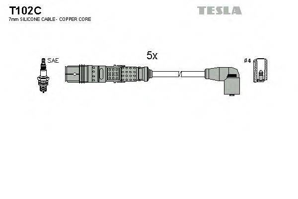 Комплект дротів запалення TESLA T102C