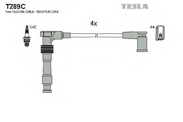 Комплект дротів запалення TESLA T289C