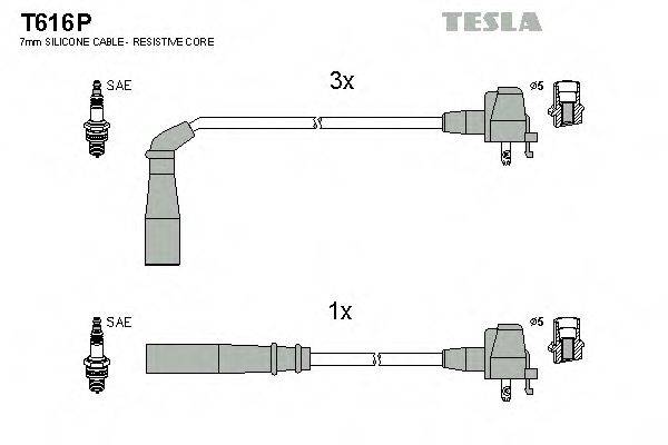 Комплект проводов зажигания TESLA T616P