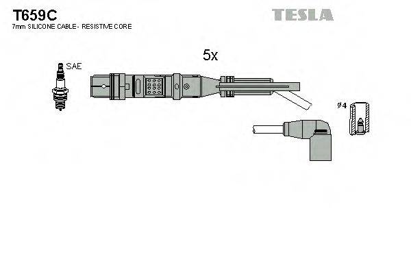 Комплект проводов зажигания TESLA T659C