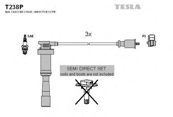 Комплект проводов зажигания TESLA T238P
