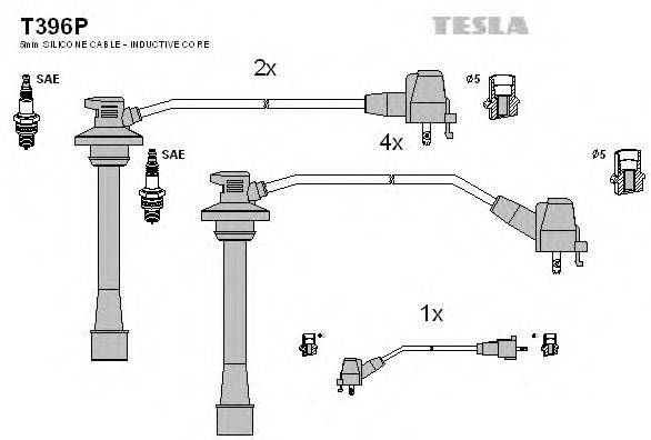 Комплект проводов зажигания TESLA T396P