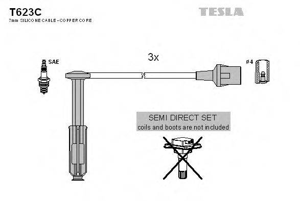 Комплект проводов зажигания TESLA T623C