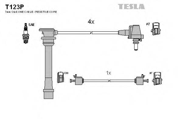 Комплект дротів запалення TESLA T123P