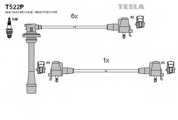 Комплект проводов зажигания TESLA T522P