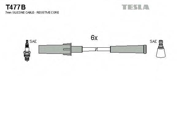 Комплект проводов зажигания TESLA T477B