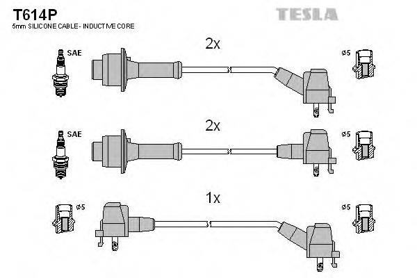 Комплект проводов зажигания TESLA T614P