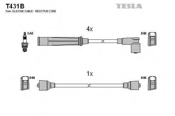 Комплект проводов зажигания TESLA T431B