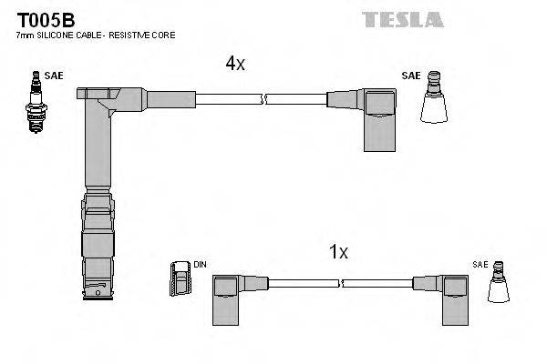 Комплект проводов зажигания TESLA T005B