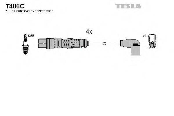 Комплект проводов зажигания TESLA T406C