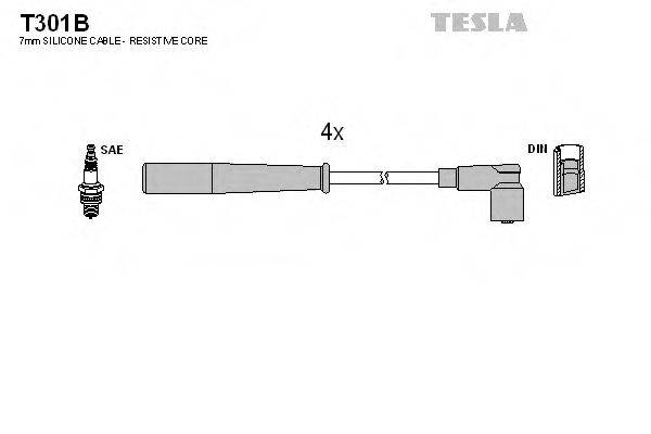 Комплект проводов зажигания TESLA T301B