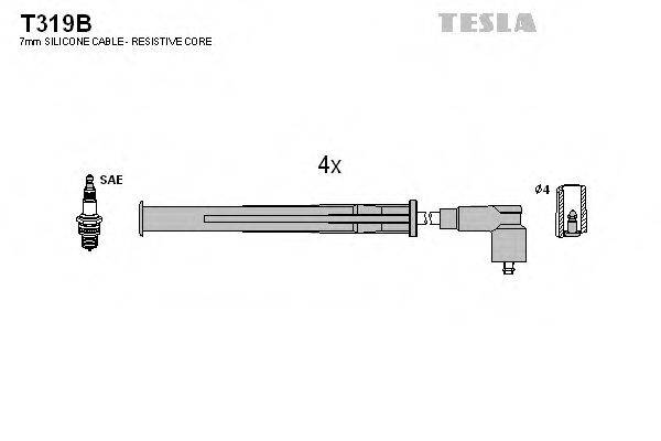 Комплект проводов зажигания TESLA T319B