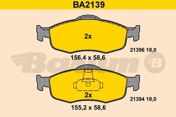 BARUM BA2139 Комплект гальмівних колодок, дискове гальмо