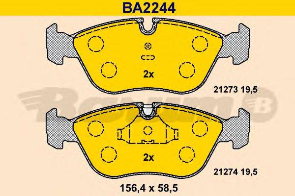 Комплект гальмівних колодок, дискове гальмо BARUM BA2244