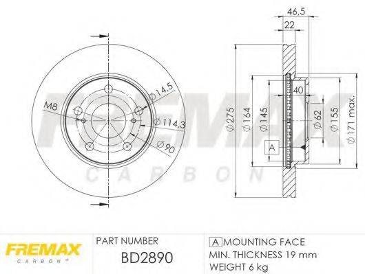 Тормозной диск FREMAX BD-2890