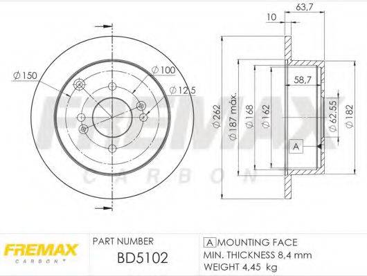 Тормозной диск FREMAX BD-5102
