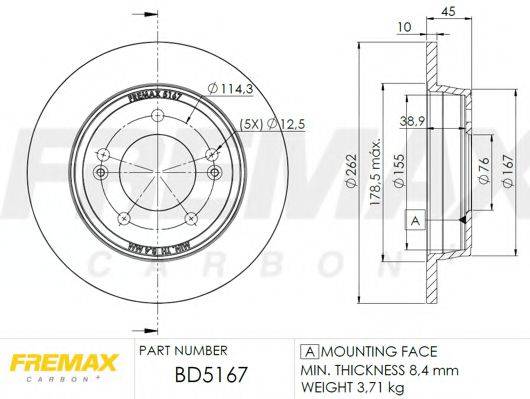 Тормозной диск FREMAX BD-5167