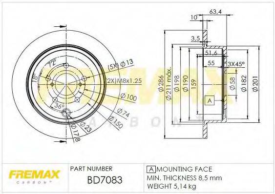 Тормозной диск FREMAX BD-7083