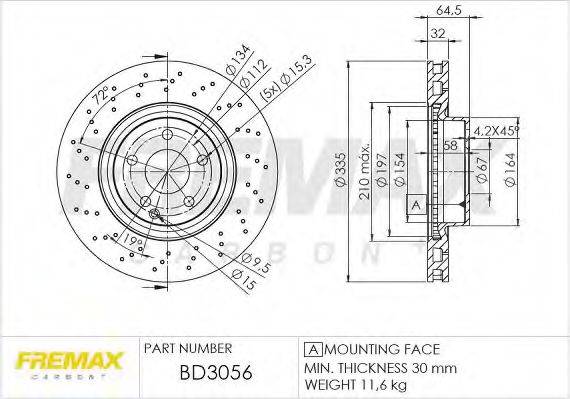 гальмівний диск FREMAX BD-3056