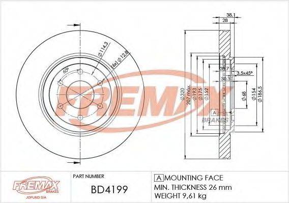 Тормозной диск FREMAX BD-4199