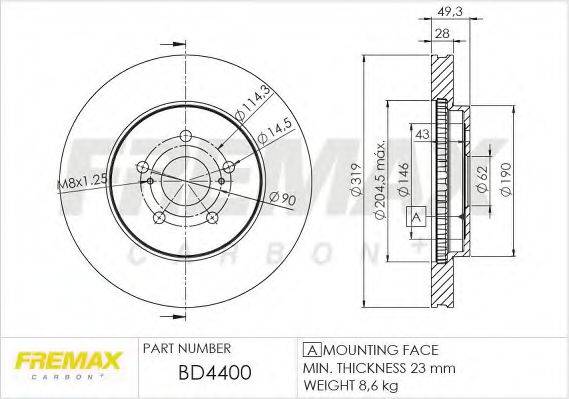 гальмівний диск FREMAX BD-4400