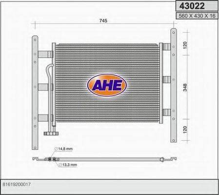 AHE 43022 Конденсатор кондиционера