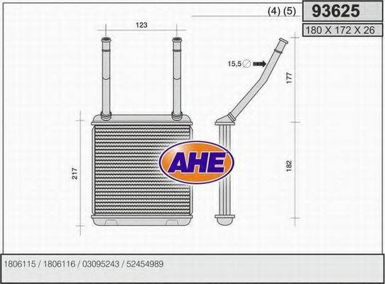 AHE 93625 Радиатор печки