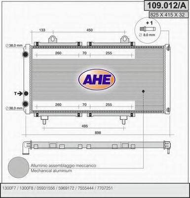 Радиатор охлаждения двигателя AHE 109.012/A