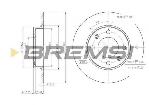 BREMSI DBB178S Тормозной диск